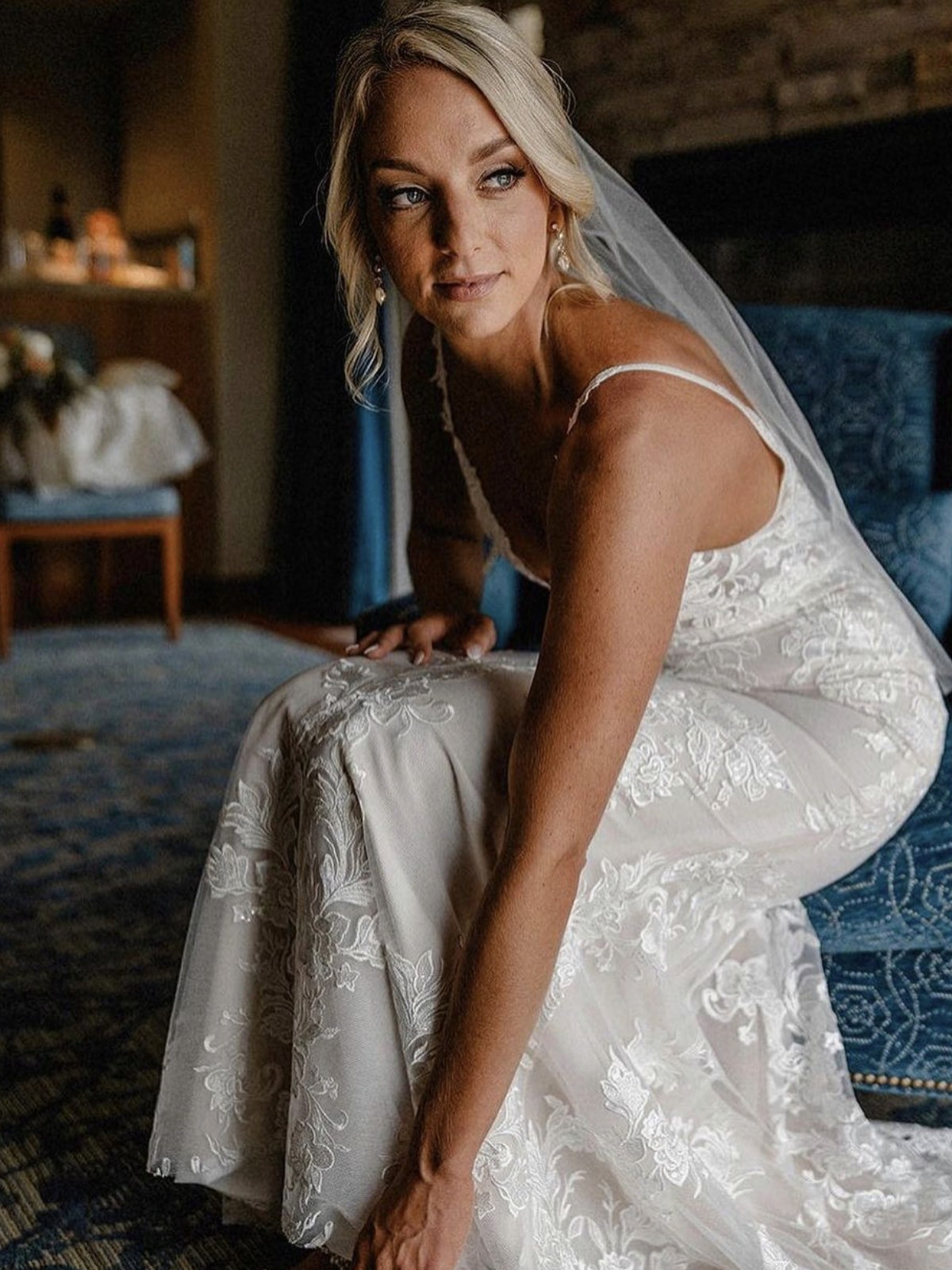Bride portrait, sun-kissed glow